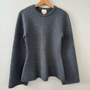 H&M Wool Blend Flare Sleeve Crew Neck Sweater